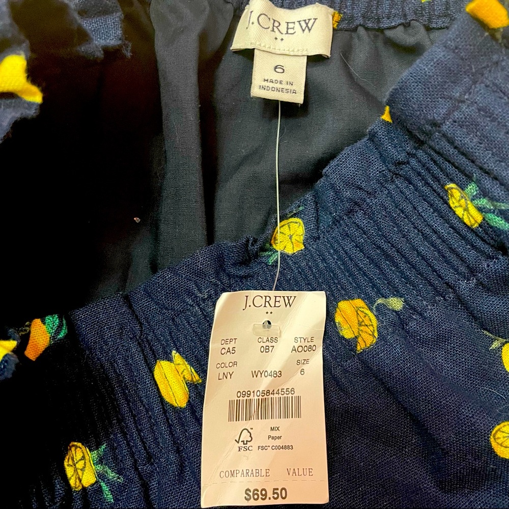 J CREW Factory NWT sz 6 lemons skirt (navy) - Picture 5 of 5